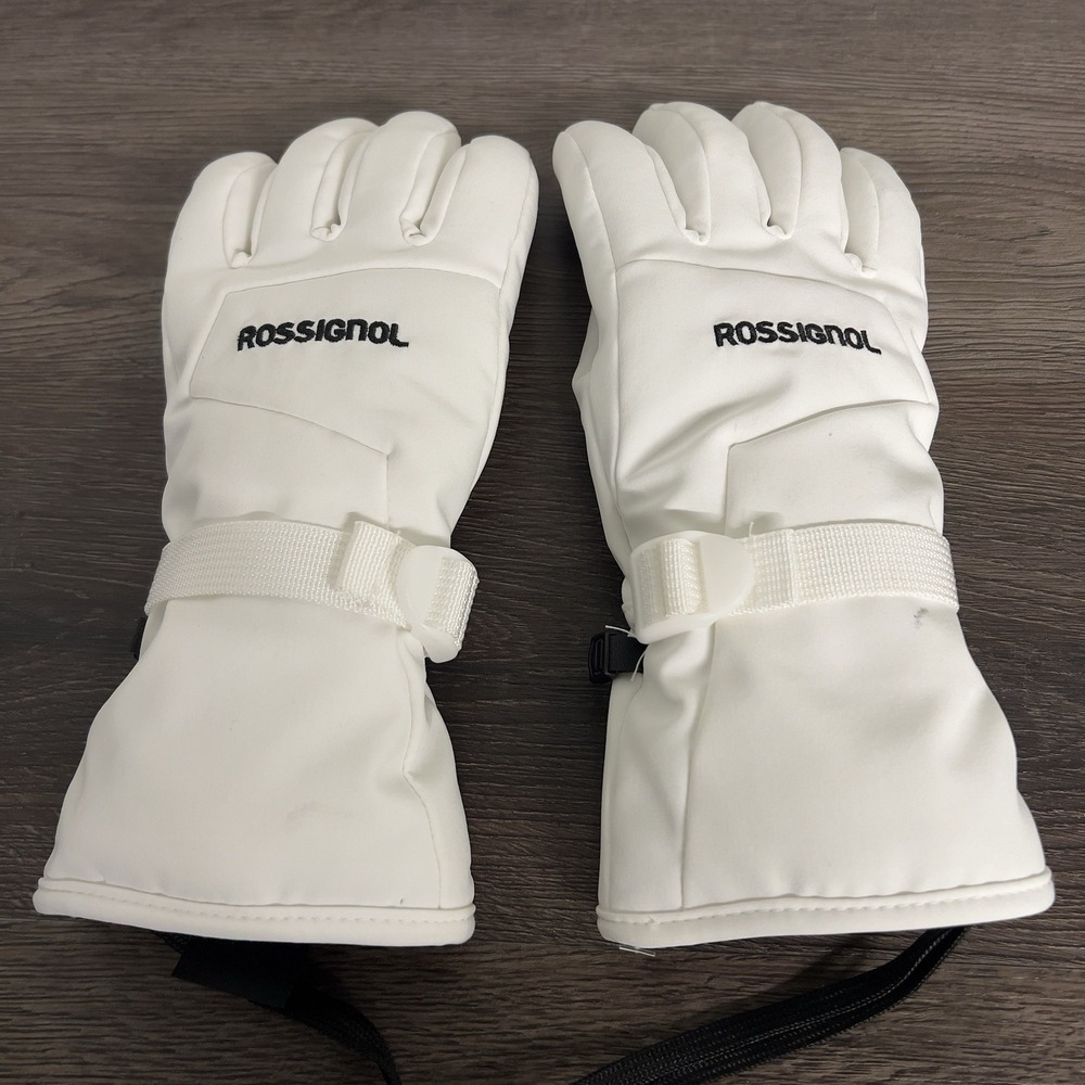 Rossignol Ski Gloves Size Medium White Drypel Waterproof Insulated Winter Snow